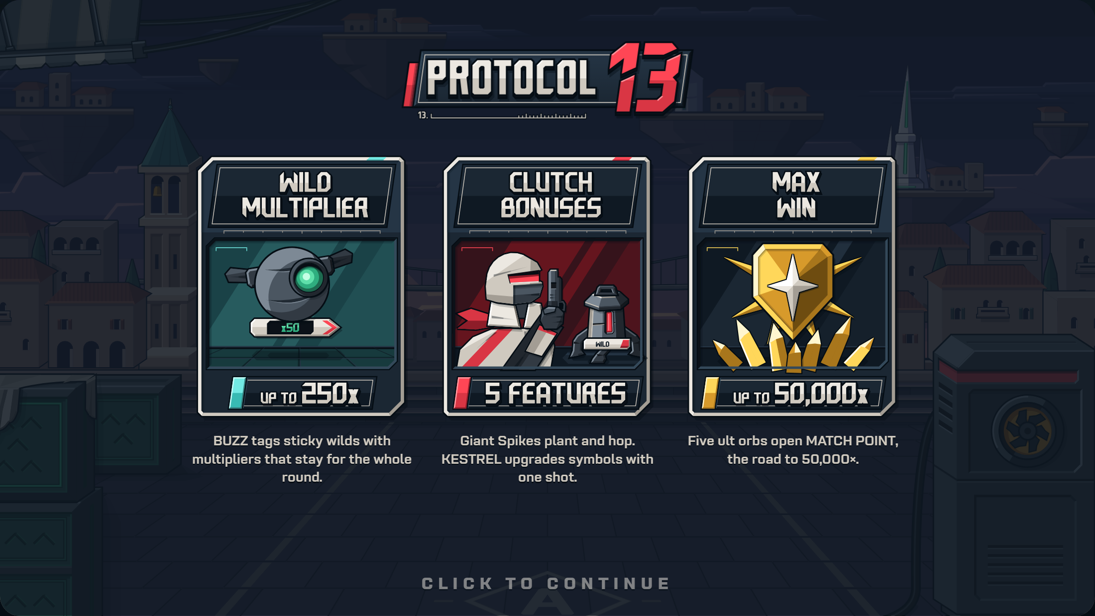 PROTOCOL 13 intro screen